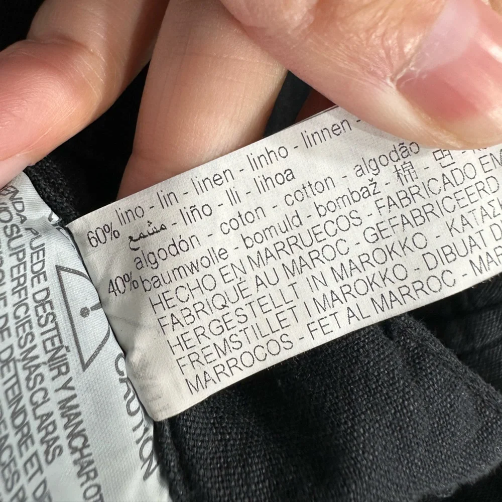 Zara cargo pants linen blend black size 00